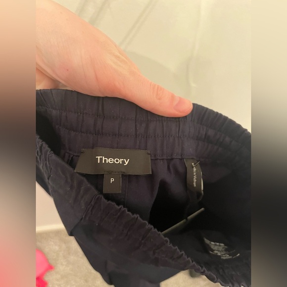 Theory Easy Trouser Classic Chino Blue Midnight Size Small NWT - Picture 2 of 4